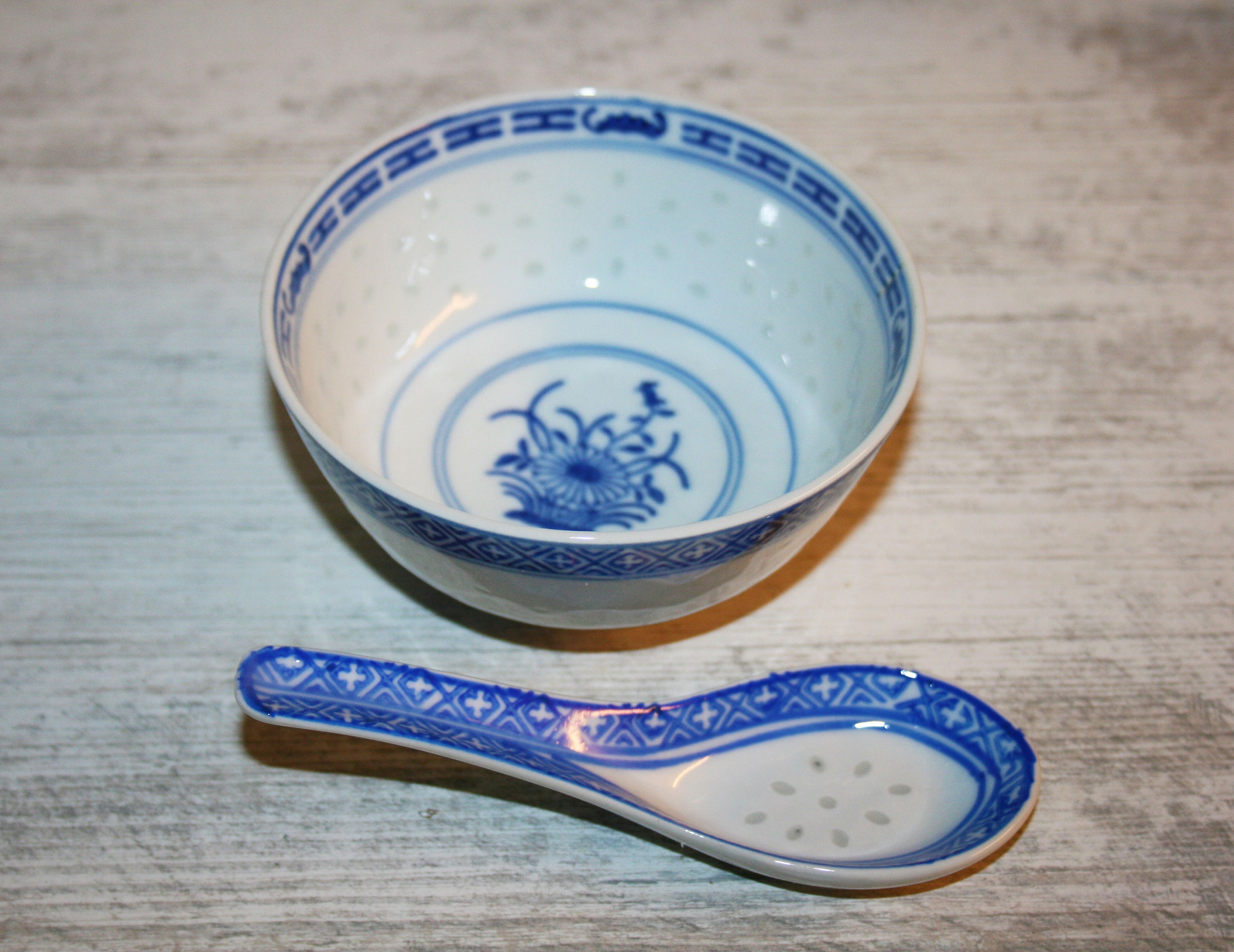 Bowls Plates Spoons (45) - Rice Pattern - Porcelain - China