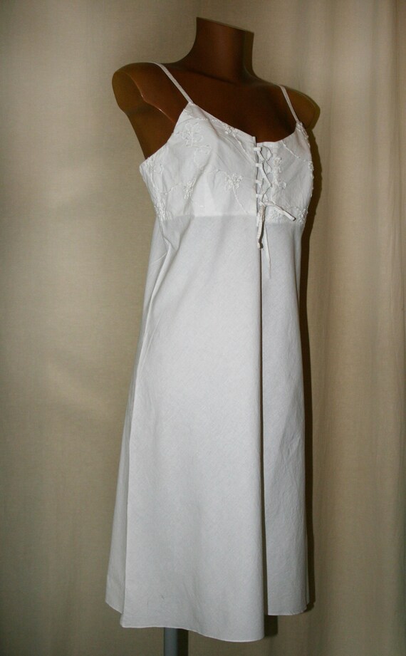 White cotton dress / Vintage Tunic/boho dress/ Ma… - image 5