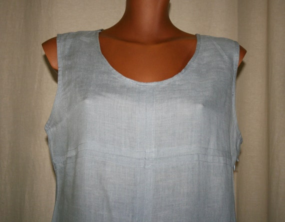 VINTAGE 90s gray linen dress / Vintage Tunic/boho