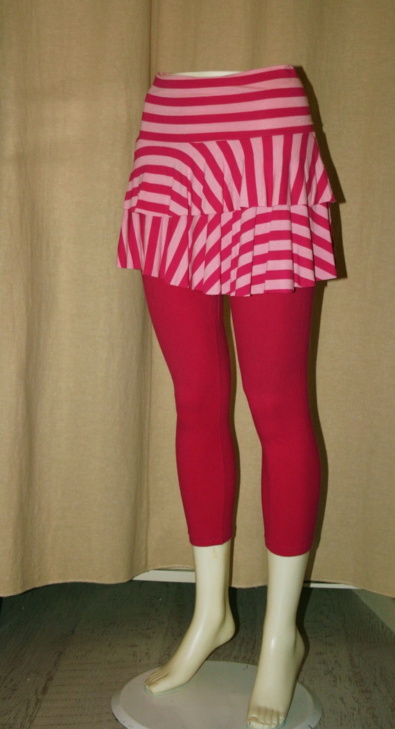 Vintage, Striped fabric short skirt / young cloth… - image 4