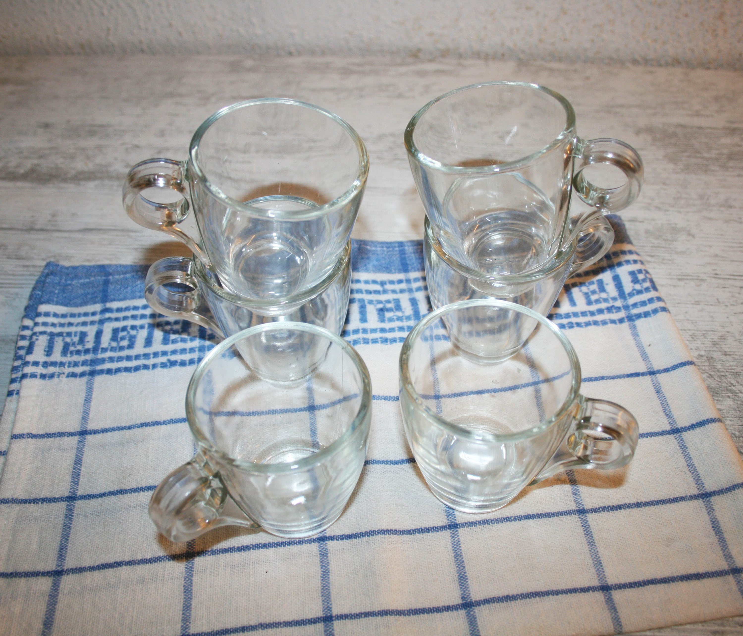 Clear Glass Coffee Cups, With Handle Set of 6, Tableware Glass ...