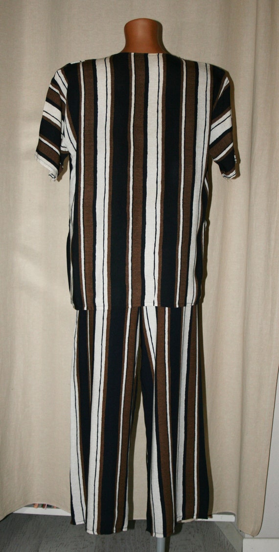 Gorgeous Striped 2-piece Suit, Shirt /pants Made in Italy Summer Clothing  Gift for Her Woman's Dress 