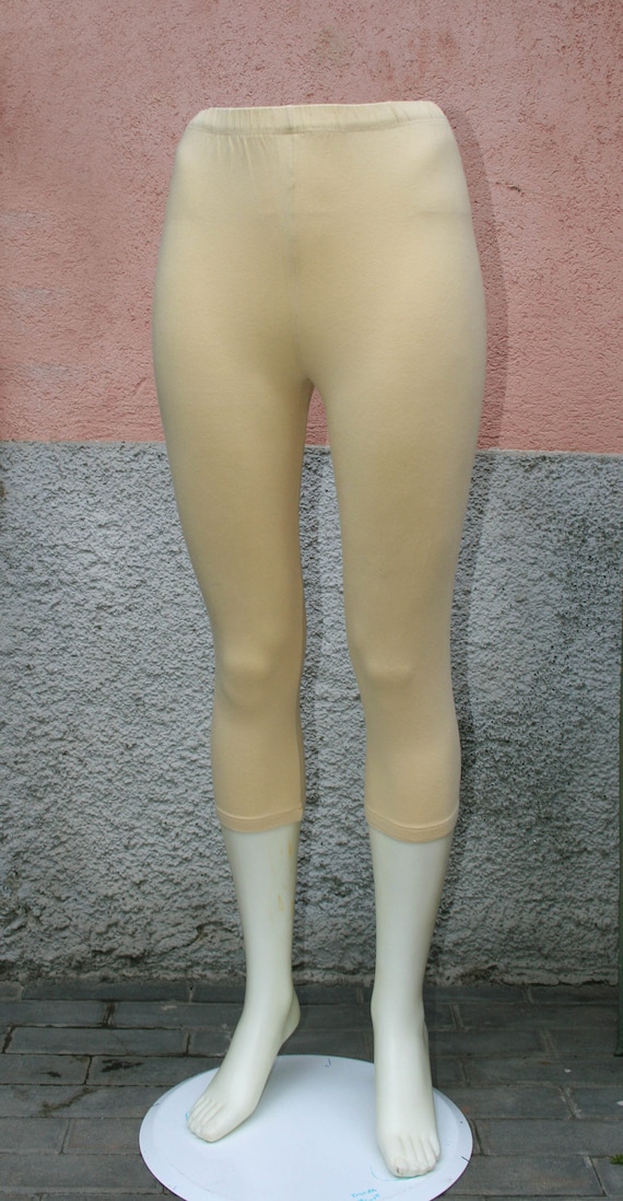 Vintage 90s, Leggings, Light Canary Yellow Color /gym Yoga Pants