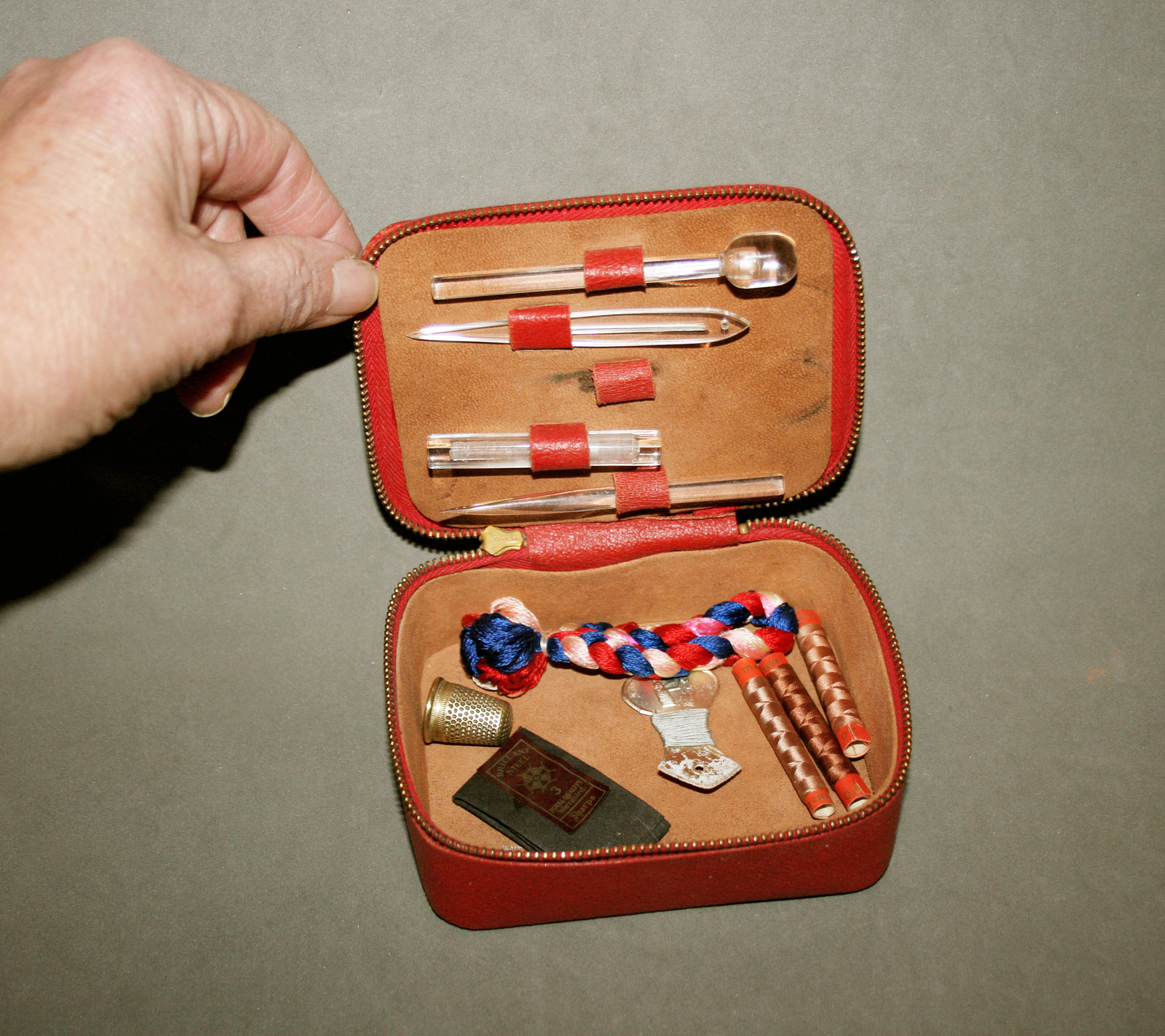 Medieval Handwork Kit.medieval Sewing Kit in Leather Case for