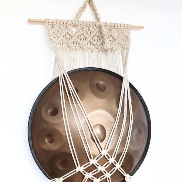 Handpan Drum Wall Holder, Percussion Holder Stand with beads for a handpan, Wall Mount Accessory, Drummer Birthday Gift