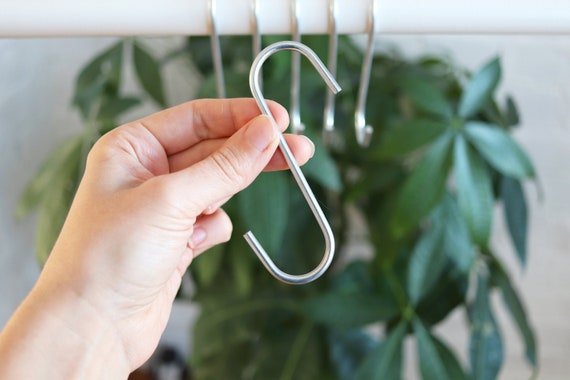 Pack S Hooks, Long Metal Hook, Macrame Craft Hangers, Large 10cm