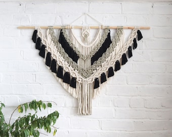 Macrame large wall hanging, 'Gold Dust Woman', living room woven boho decor tapestry