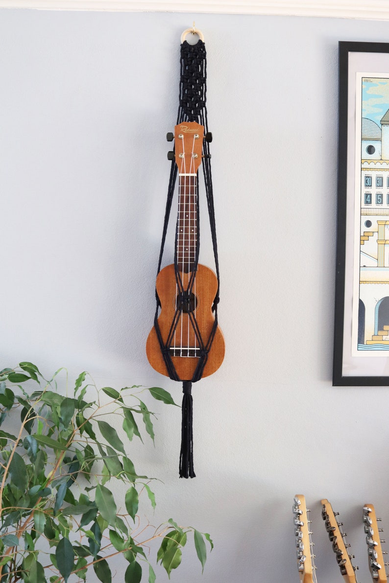 Macrame Ukulele Wall Hanger Ukulele Stand Guitar Wall Decor Etsy