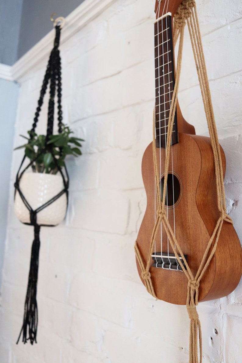 Macrame Ukulele Wall Hanger Ukulele Stand Guitar Wall Decor Etsy