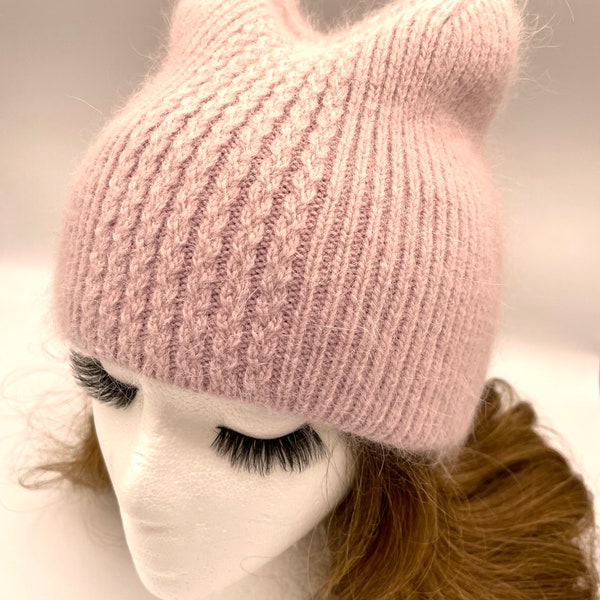 SALE!Fluffy and Weightless Angora Women Beanie. Double layered soft Angora beanie. Winter fluffy beanie