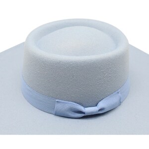 Stiff Ribbon Hat Fedora Hat With Ribbon. Boater Hat. Flat Stiff Brim Fedora. Wide Brim ...