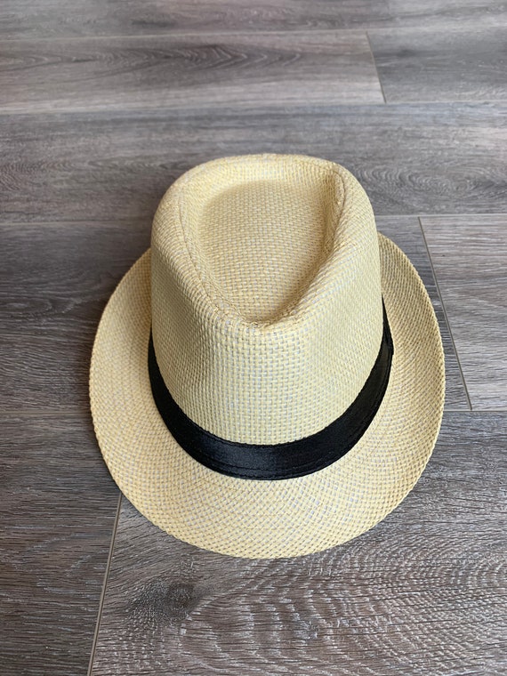 Sale!personalized Custom Adult Straw Fedora/trilby Yellow