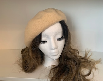 SALE!Größenverstellbare französische Baskenmütze, Klassische Wollmütze. Frühlingsmütze. Herbst Baskenmütze. Wollmütze. Baskenmütze ist aus 100% Wolle gefertigt. Frauen Baskenmütze.