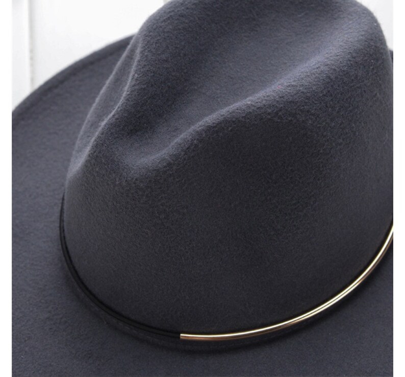 Wide brim fedora hat. Flat brim fedora. Wide brim hat for Etsy