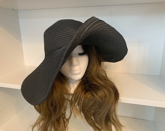 SALE!Oversized Straw Sunhat. 6 Inch Brim Summer Hat. Summer Hat for Women. Wide Brimmed Straw Hat. Women Beach Hats.Kentucky Derby Hat