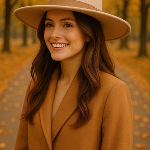 UITVERKOOP! Fedorahoed met lint. Schippershoed. Fedora met platte, stijve rand. Hoed met brede rand voor dames. Fedorahoed voor dames. Veganistische wolvilten hoed