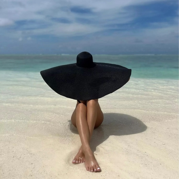 SALE!Giant Floppy Sunhat. Giant Straw Hat 80cm/32 inches across. Wide Brimmed Straw Hat. Women Beach Hats. Oversized straw hat