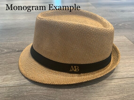 Personalized Custom Adult Straw Fedora/Trilby Hat. Yellow Beige Unisex Sun Hat. Men Fedora Hat. Women Fedora Hat. Straw Summer Hat