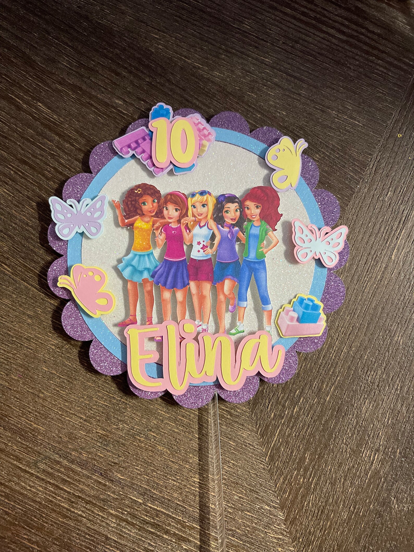 Lego Friends Inspired Cake Topper Lego Friends Birthday - Etsy