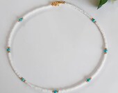 Seed bead necklace White seed beads turquoise beads women 39 s necklace Best quality Seed beads choker boho necklace Girl 39 s beaded necklace