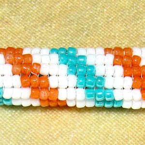 Glass hand beaded dread bead, glass macrame bead