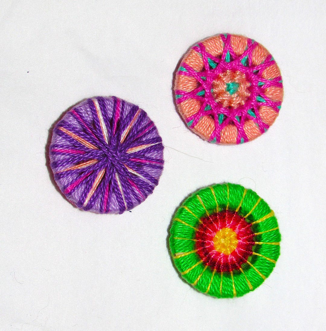 Handmade Dorset Style Thread Buttons, Needle Woven Buttons, Hand Woven ...