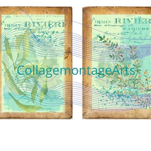 Digital Botanical journal pages, printable papers, botanical vintage papers, vintage pages, decoupage, junk journals, collage papers