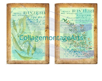Digital Botanical journal pages, printable papers, botanical vintage papers, vintage pages, decoupage, junk journals, collage papers