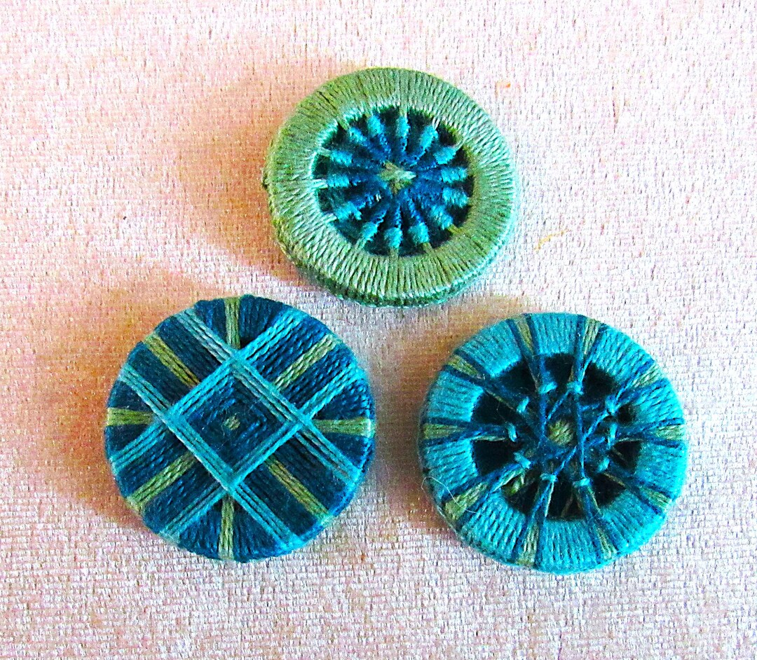 Handmade Dorset Style Thread Buttons, Needle Woven Buttons, Hand Woven ...