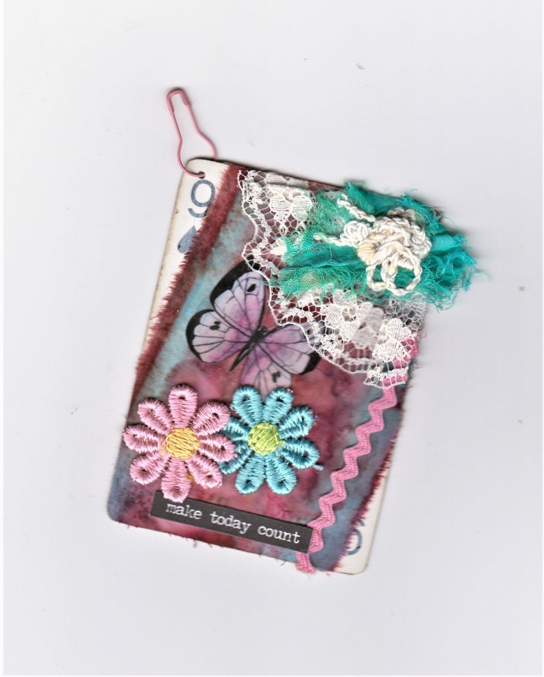 Altered Tags Handmade Altered Playing Card, Hanging Tag, Embellished Card, Altered ...