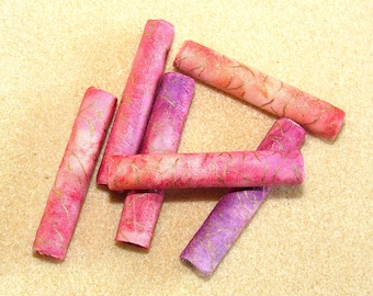 Handmade fabric beads, textile beads, yarn beads, craft supply