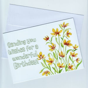 Birthday card, Hand painted card,  Watercolor cards, handmade cards, note cards,  greeting cards, nature cards