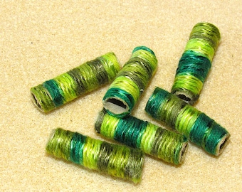 Fiber beads, handmade fabric beads, textile beads, yarn beads, craft supply