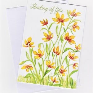 Thinking of You card, Hand painted card, Watercolor cards, handmade cards, note cards, water color art, greeting cards, nature cards