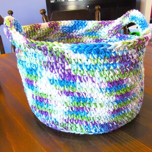 Hand crochet basket, yarn bowl, large basket, home decor basket, catchall basket, organizer basket, spring basket