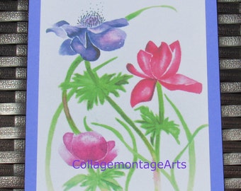 Hand painted card, Watercolor cards, handmade cards, hand made cards, note cards, water color art, greeting cards, floral cards
