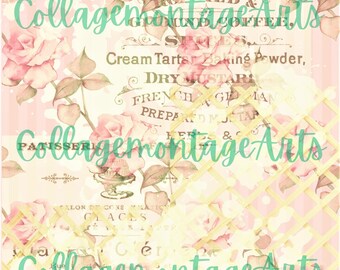 Digital roses and lattice, pink roses, rose floral, journal papers, printable papers, junk journals, printable backgrounds, journal ephemera