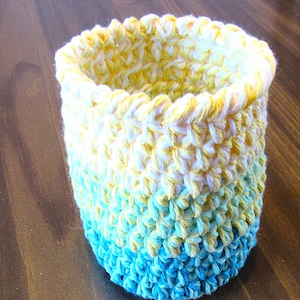 Hand crochet basket, yarn bowl, large basket, home decor basket, catchall basket, organizer basket, spring basket