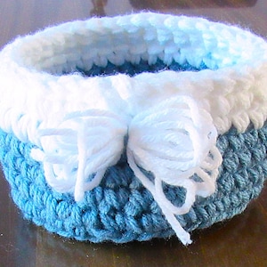 Hand crocheted yarn basket, yarn bowl, small handmade basket, home decor basket, catchall basket, organizer basket