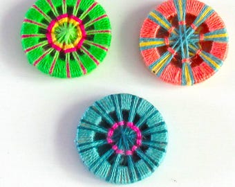 Handmade Dorset Style Thread Buttons, Needle Woven Buttons, Hand Woven ...