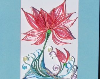 Lotus quilled wall art, 3D wall art, paper wall art, decor, decorating