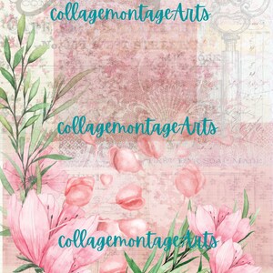 Digital Pink florals,  junk journal papers, printable papers, junk journals, printable backgrounds, journal ephemera