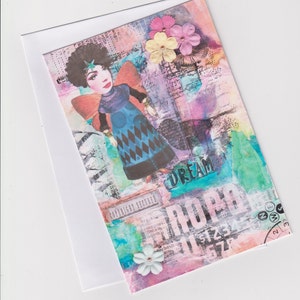Original steampunk card, handmade card print, collage cards, mixed media card, blank note cards, art cards, general greeting cards