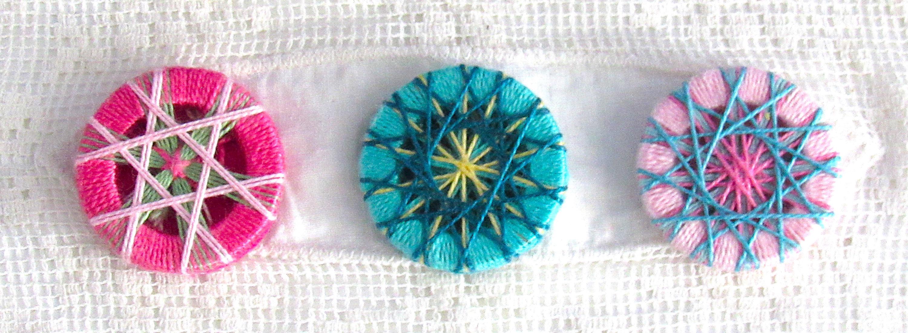 Handmade Dorset Style Thread Buttons, Needle Woven Buttons, Hand Woven ...
