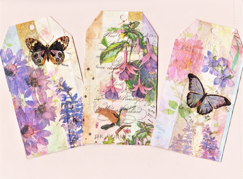 printable tags journaling floral tags NEW Digital Journal tags spring tags ephemera original designs scrapbooking collage tags