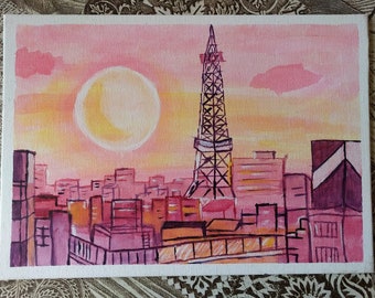 Sunset City Painting