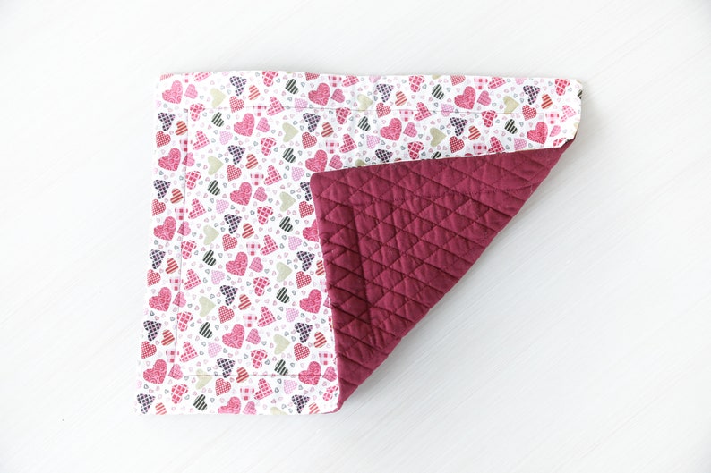 Hearts Quilted Placemat Valentine's Day placemat Etsy