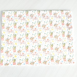 Vintage Flower Garden Pots & Bicycles Quilted Placemat | Spring placemat | fabric placemat | Spring decor | pots of flowers | garden bicycle