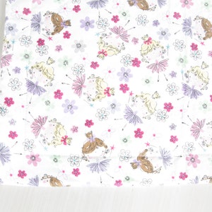 Ballerina Dancers Quilted Placemat | fabric placemat | Ballerina party | washable placemat | Pink and Purple Ballerinas | Wand | Flowers