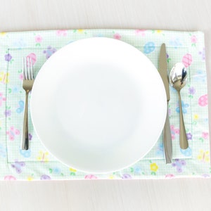 Easter Egg Quilted Placemats, Easter egg placemat, Easter placemat, placemat, dining, table setting, Easter table, Butterflies, Flowers